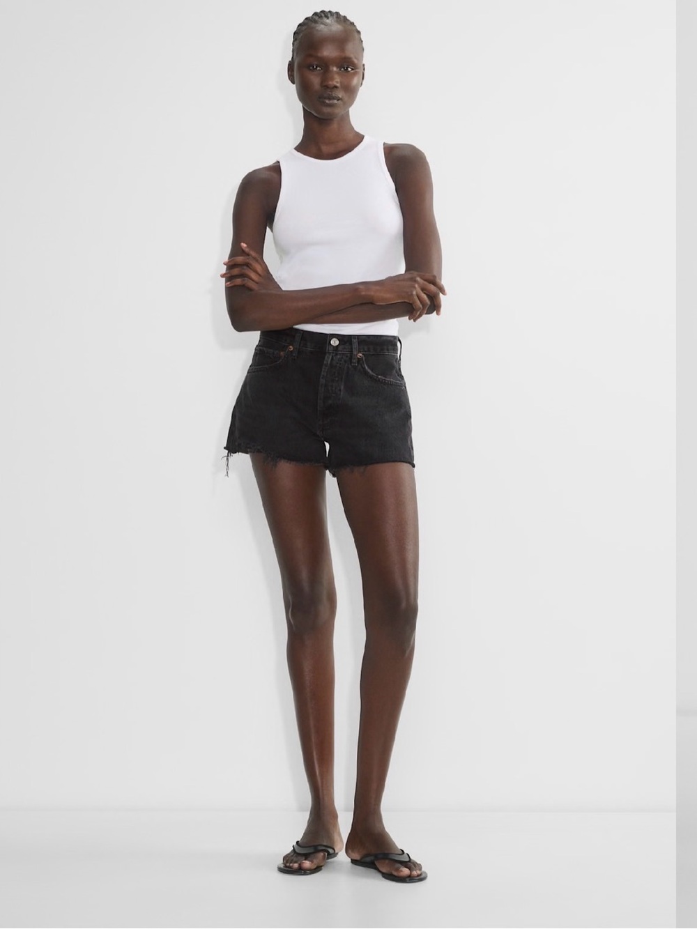 BNWT Agolde Parker Vintage Cut-Off  Denim Shorts size 24